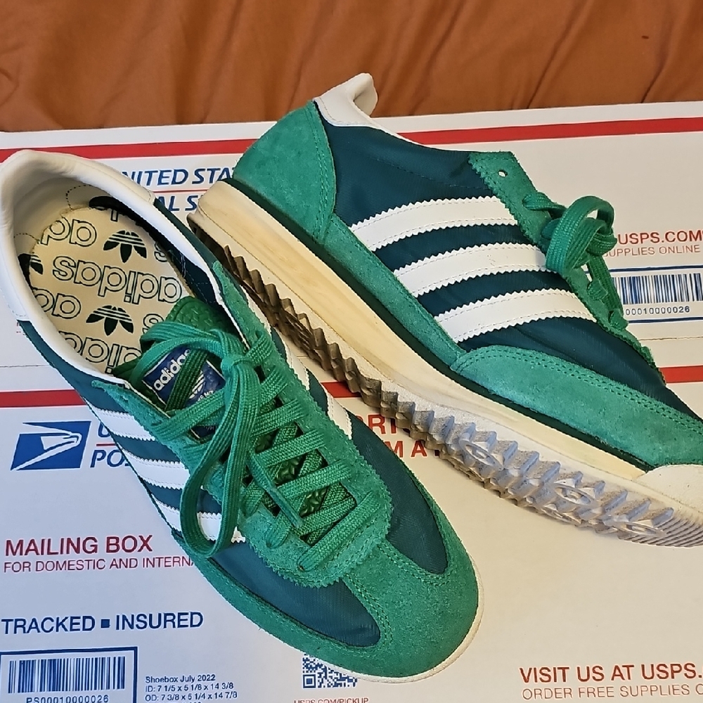 Adidas SL 72 Green and White Trainers SNEAKERS WOMENS 9